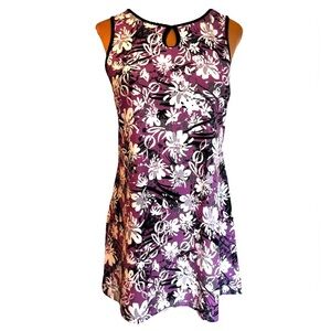 Nuu Muu keyhole dress size L purple flowers pocket